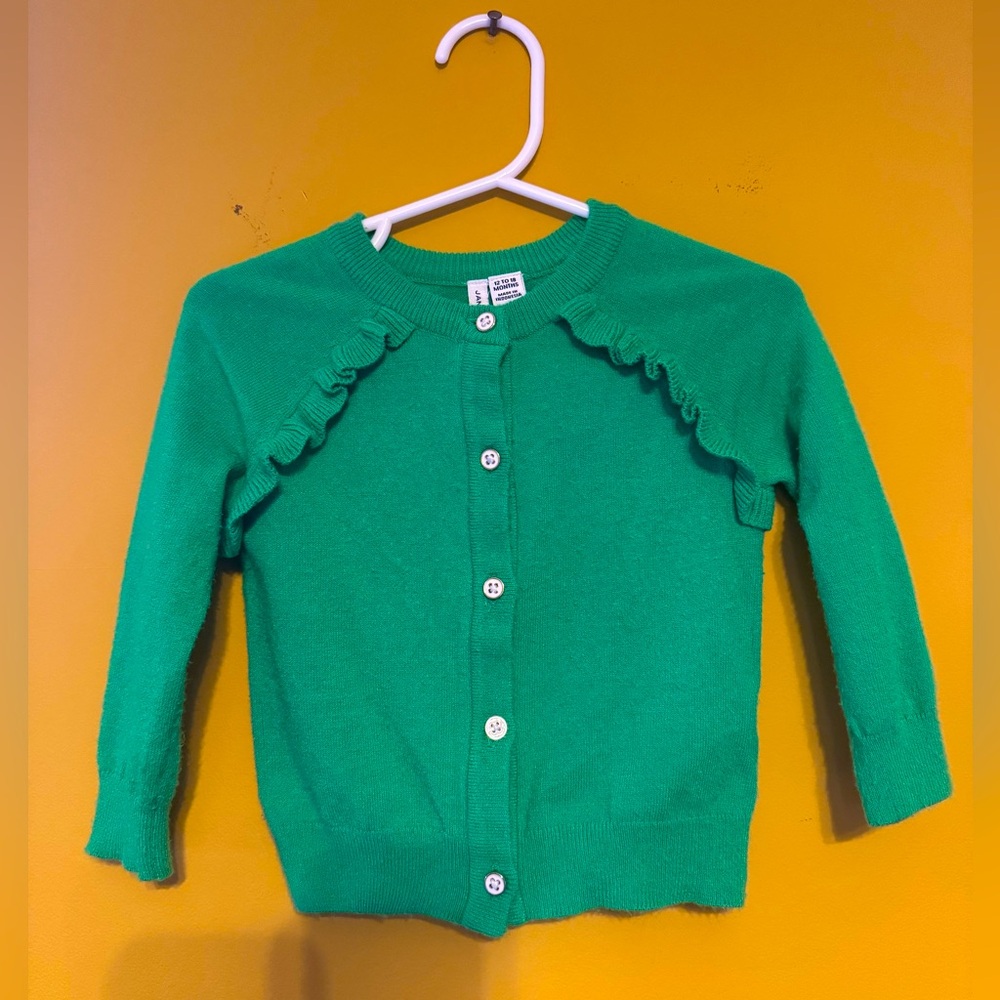 Janie & Jack Girls 12-18 Months Kelly Green Cardigan